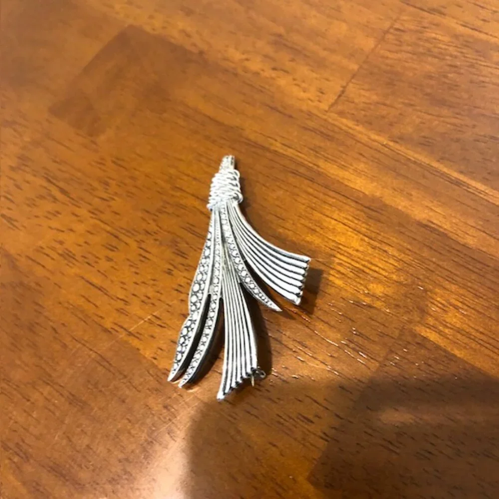 Vintage Silver Tone Germany Brooch Pin.